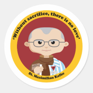 St. Maximilian Kolbe Runder Aufkleber