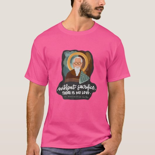 St Maximilian Kolbe Two Crowns Katholischer Saint T-Shirt (Vorderseite)