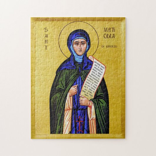 St. Methodia of Kimolos Orthodox Christian Icon Puzzle (Vertikal)