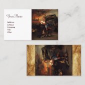 St Michael and Dragon Brown Parchment White Visitenkarte (Vorne/Hinten)