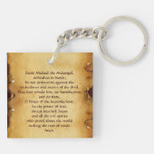 St. Michael Archangel and Dragon Prayer Perchment Schlüsselanhänger (Rückseite)