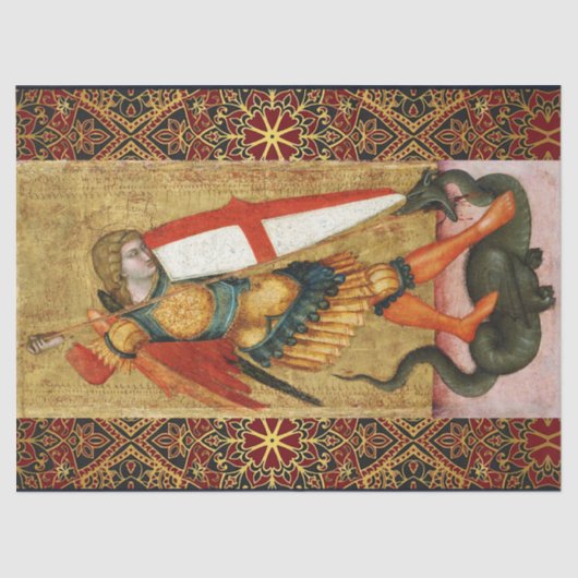 St. Michael Archangel and Dragon Sienese Seidenpapier (Vorderseite)