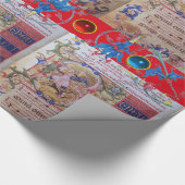 ST MICHAEL ARCHANGEL FLORAL CHLORAL MUSIC PARCHING GESCHENKPAPIER (Ecke)