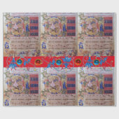ST MICHAEL ARCHANGEL FLORAL CHLORAL MUSIC PARCHING GESCHENKPAPIER (Flach)