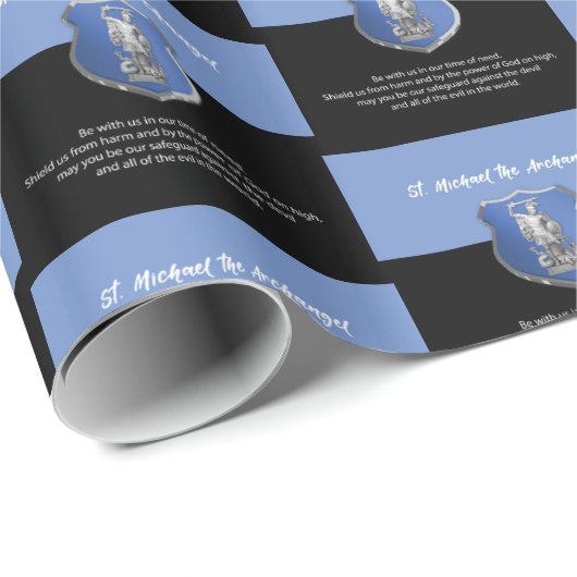 St. Michael Archangel Gebet Denken Sie an Sie Geschenkpapier (Rolleneckpunkt)