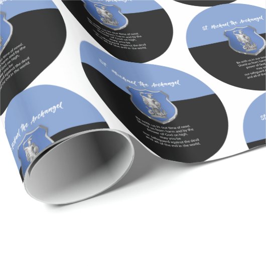 St. Michael Archangel Gebet Denken Sie an Sie Geschenkpapier (Rolleneckpunkt)