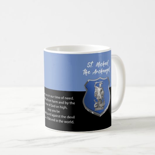 St. Michael Archangel Gebet Denken Sie an Sie Kaffeetasse (VorderseiteRechts)