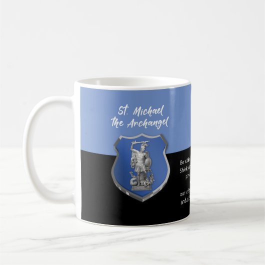 St. Michael Archangel Gebet Denken Sie an Sie Kaffeetasse (Links)