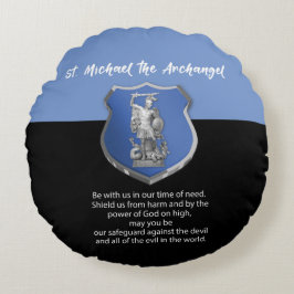 St. Michael Archangel Gebet Denken Sie an Sie Rundes Kissen