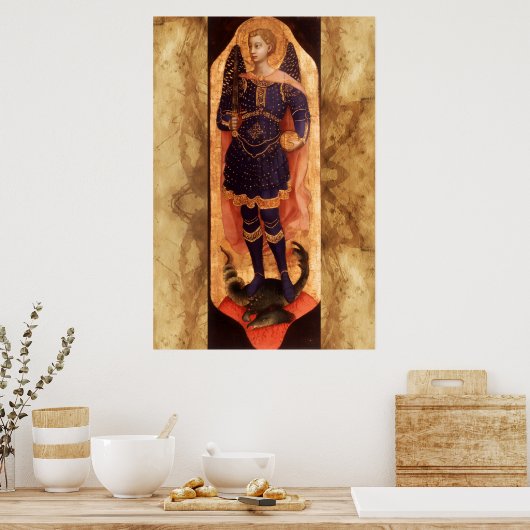 St MICHAEL ARCHANGEL MIT DEVIL Poster (Küche)