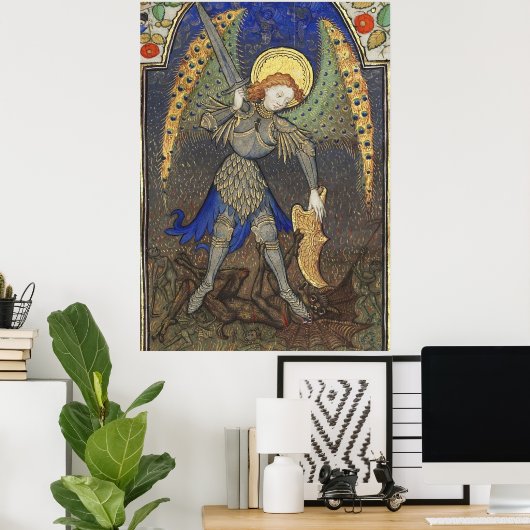 St MICHAEL ARCHANGEL MIT DEVIL Poster (Heimbüro)