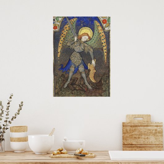 St MICHAEL ARCHANGEL MIT DEVIL Poster (Küche)