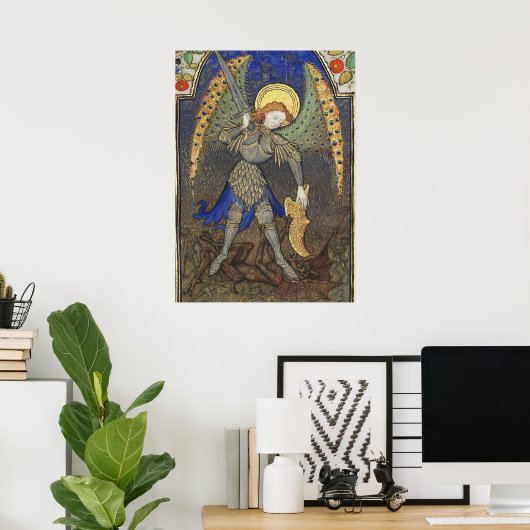 St MICHAEL ARCHANGEL MIT DEVIL Poster (Heimbüro)