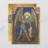 St MICHAEL ARCHANGEL MIT DEVIL Postkarte (Vorne/Hinten)