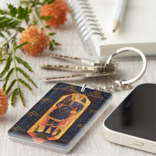 ST MICHAEL ARCHANGEL MIT DRAGON-Gebetspark Schlüsselanhänger (Vorderseite rechts)