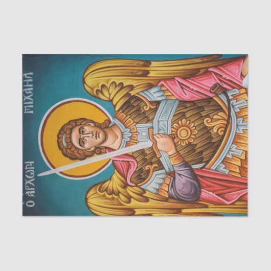 St. Michael Archangel Orthodox Christliches Symbol Seidenpapier (Vorderseite)
