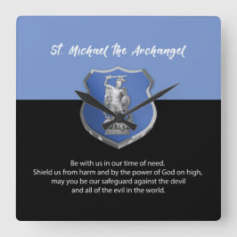 St. Michael Archangel Prayer Thinking of You Quadratische Wanduhr