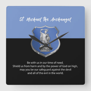 St. Michael Archangel Prayer Thinking of You Quadratische Wanduhr