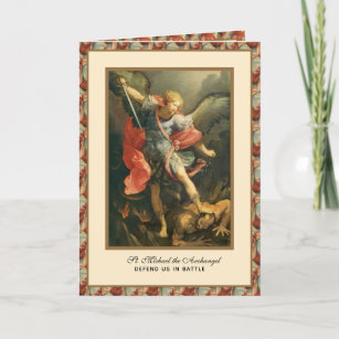 St. Michael Archangel Religious Holy Card Karte