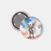 St Michael Archangel Rundmagnet Magnet (Vorderseite/Rückseite)