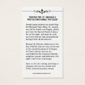 St. Michael Archangel Schutz katholisches Gebet (Rückseite)