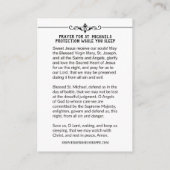 St. Michael Archangel Schutz katholisches Gebet Begleitkarte (Rückseite)