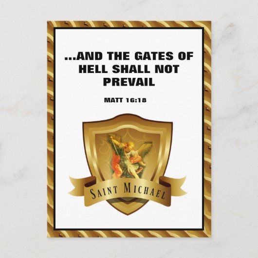 St. MICHAEL ARCHANGEL SCRIPTURE BIBLE VERSE Postca Postkarte (Vorderseite)