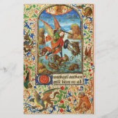 ST. MICHAEL ARCHANGEL UND DRAGON Flämische Miniatu Briefpapier (Rückseite)