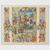 ST. MICHAEL ARCHANGEL UND DRAGON Flämische Miniatu Geschenkpapier (Flach)