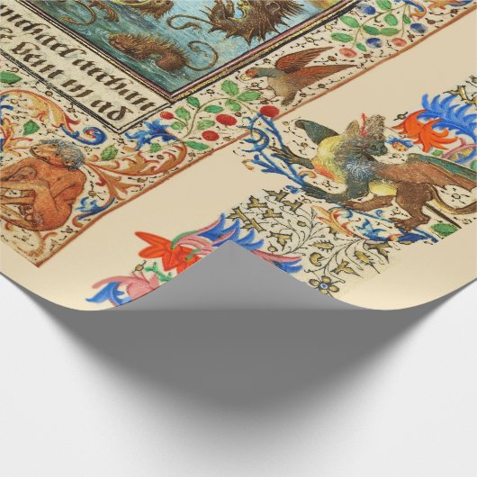 ST. MICHAEL ARCHANGEL UND DRAGON Flämische Miniatu Geschenkpapier (Ecke)