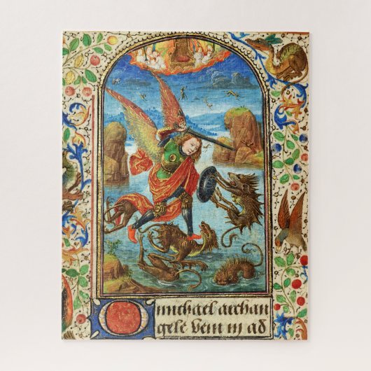 ST. MICHAEL ARCHANGEL UND DRAGON Flämische Miniatu Puzzle (Vertikal)