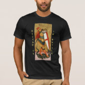 St. Michael Archangel und Dragon Sienese Black T-Shirt (Vorderseite)