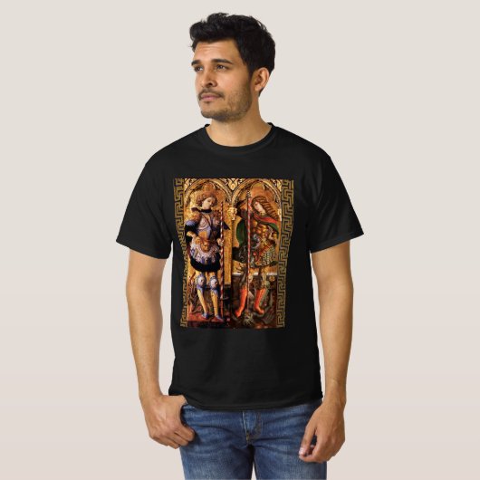 St. Michael Archangel und St. George mit Dragon T-Shirt (Vorne ganz)