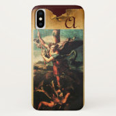 St MICHAEL ARCHANGEL VANGUISHING SATAN Monogram Case-Mate iPhone Hülle (Rückseite)