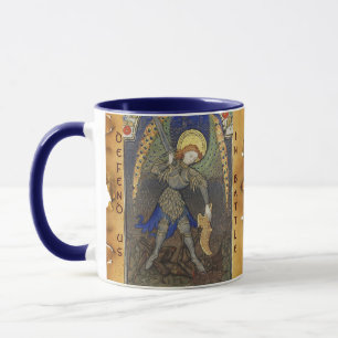 St.Michael Archangel with Devil Monogram Tasse