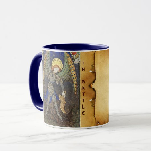St.Michael Archangel with Devil Monogram Tasse (Vorderseite Links)