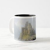 St Michael Berg, Cornwall Zweifarbige Tasse (Vorderseite Links)