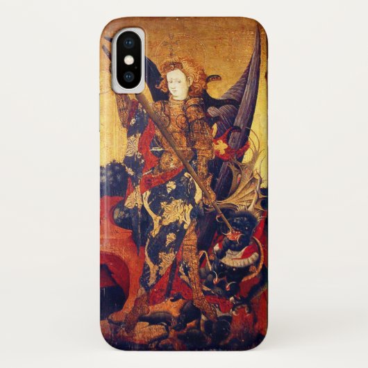 St. Michael besiegt den Teufel als mittelalterlich Case-Mate iPhone Hülle (Rückseite)