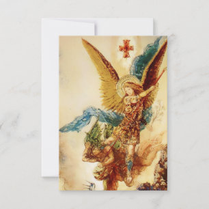 „St. Michael besiegt Satan“ von Gustave Moreau Dankeskarte
