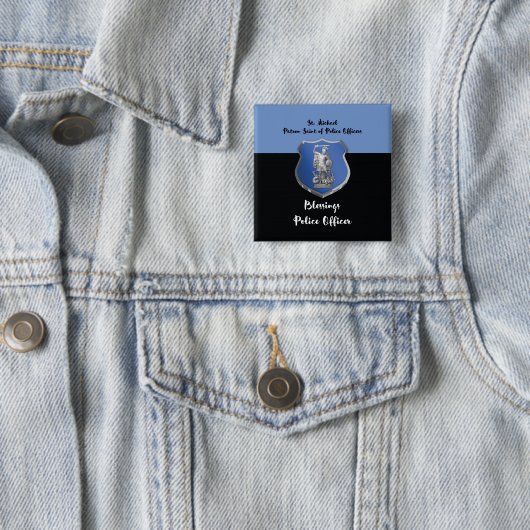 St. Michael Blessings zum neuen Polizeibeamten Button (Beispiel)