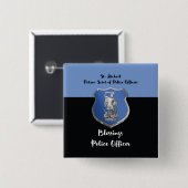 St. Michael Blessings zum neuen Polizeibeamten Button (Vorne & Hinten)