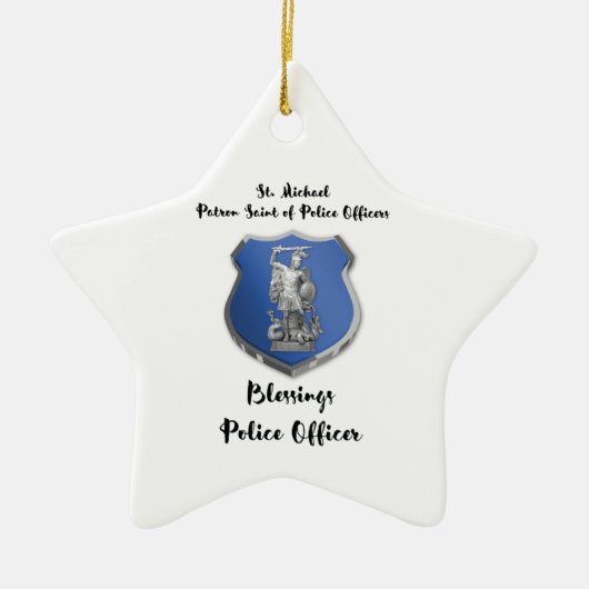 St. Michael Blessings zum neuen Polizeibeamten Keramik Ornament (Vorne)