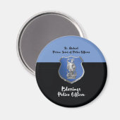 St. Michael Blessings zum neuen Polizeibeamten Magnet (Vorderseite/Rückseite)