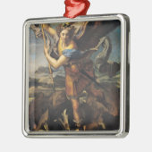St Michael, das den Dämon, 1518 überwältigt Silbernes Ornament (Links)