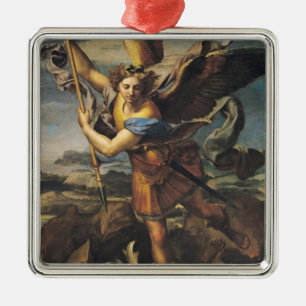 St Michael, das den Dämon, 1518 überwältigt Silbernes Ornament