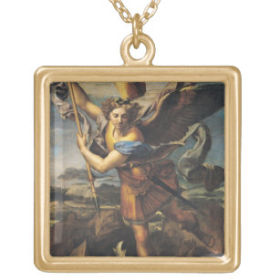 St Michael, das den Dämon, 1518 überwältigt Vergoldete Kette