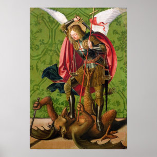St Michael, das den Drachen tötet Poster