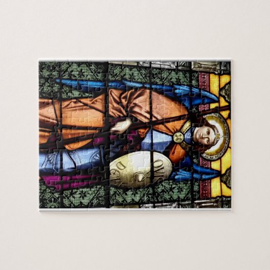 St Michael das Erzengel-Buntglas-Fenster Puzzle (Horizontal)