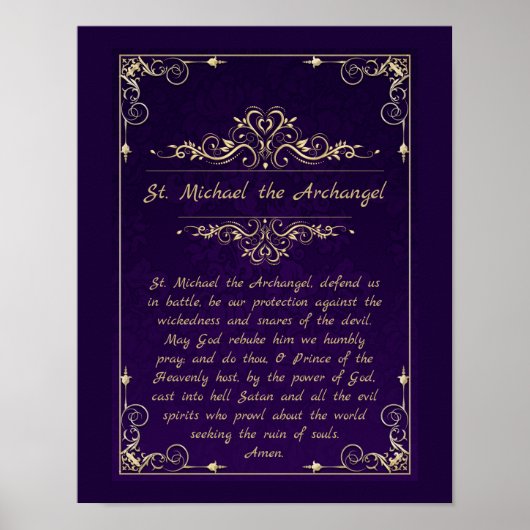St. Michael, das Erzengel-katholische Gebet Poster (Vorne)
