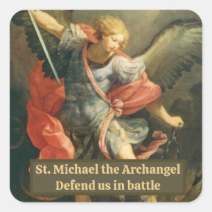 St. Michael, das Erzengel-katholische Gebet Quadratischer Aufkleber